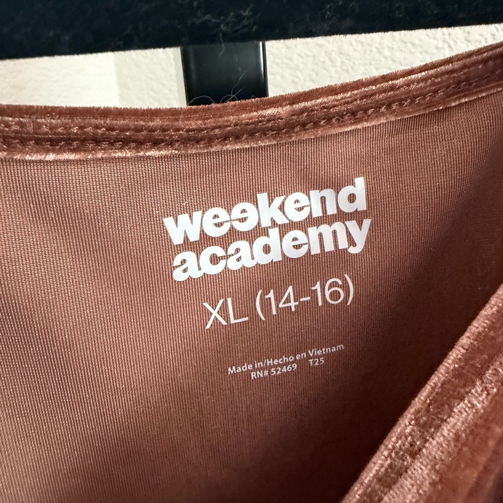 Weekend Academy Girls Brown Velour Bow Straps Mini Dress - Picture 4 of 6